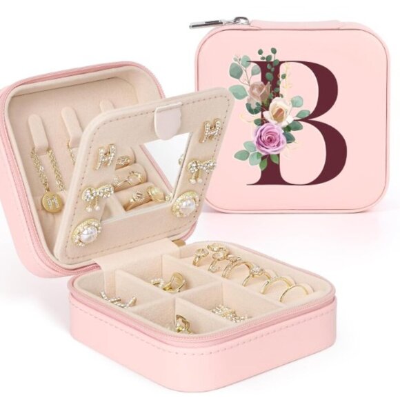 NEW JEWERLY BOX LETTER “B” ORGANIZER TRAVEL CASE - Picture 1 of 15